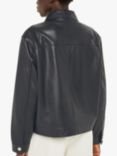 Whistles Natia Leather Overshirt, Black