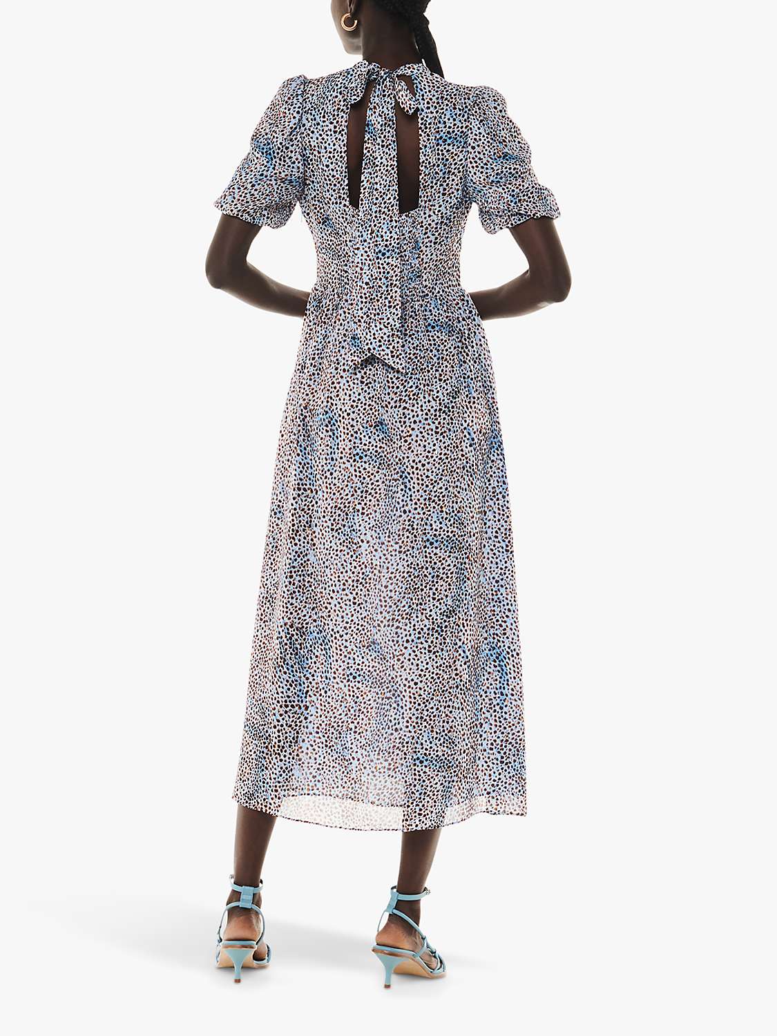 Buy Whistles Blair Ink Spot Midi Dress, Blue/Multi Online at johnlewis.com