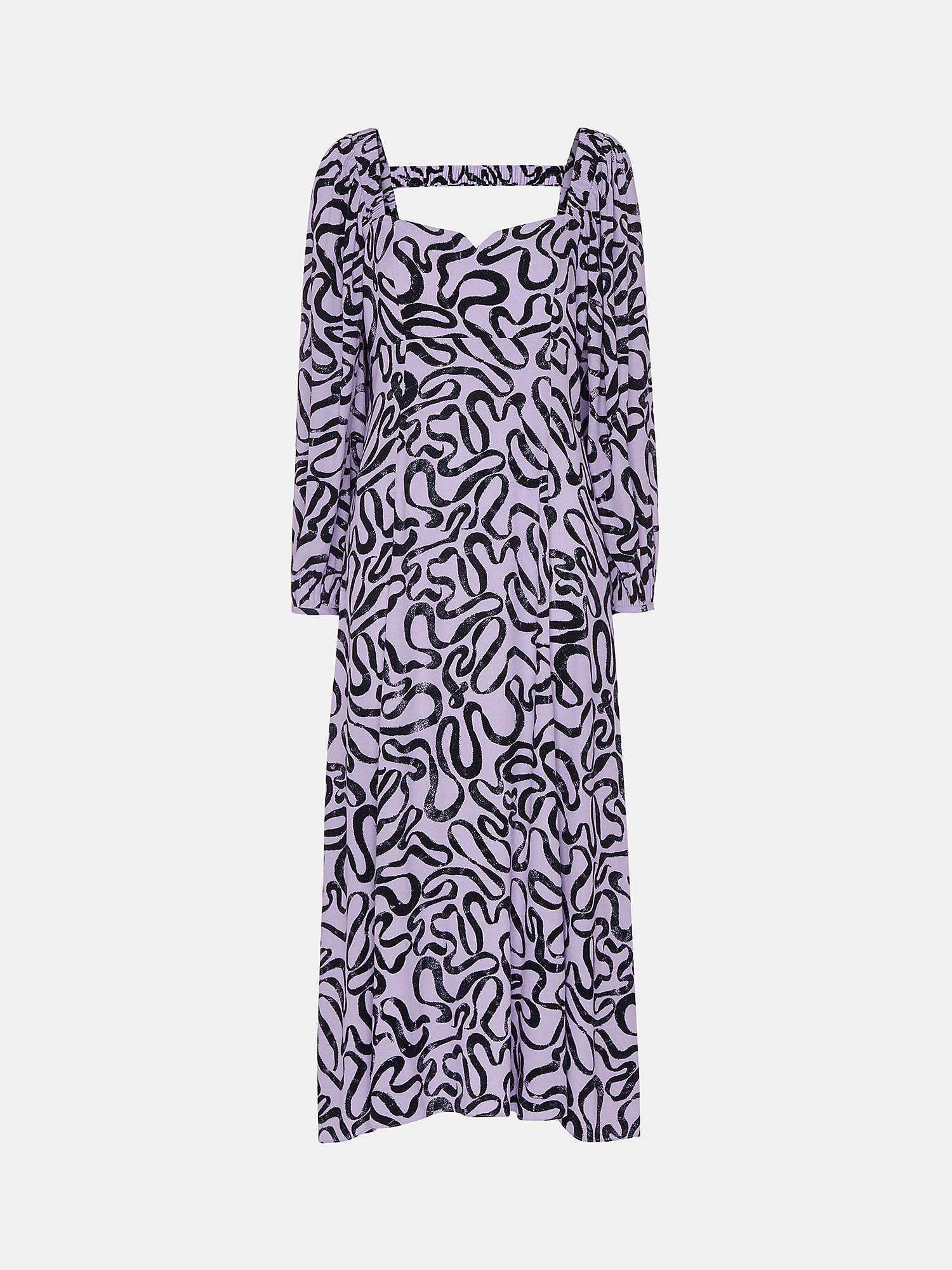 Buy Whistles Georgie Ecovero Ribbon Print Dress, Purple/Multi Online at johnlewis.com