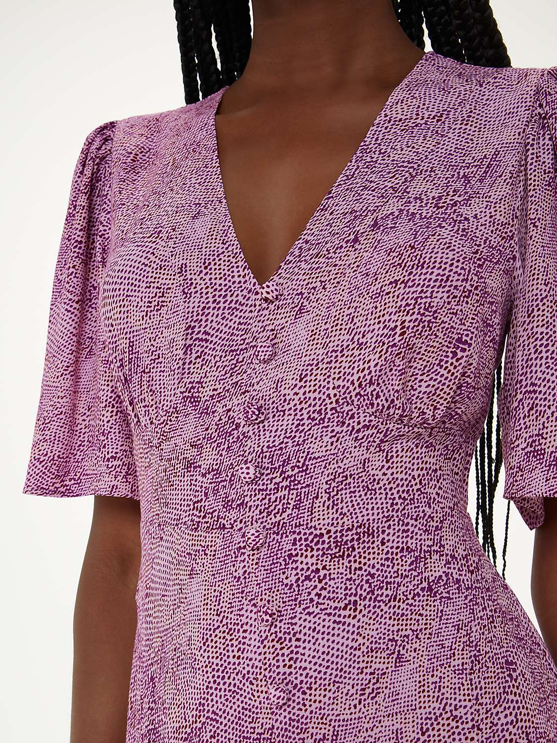 Buy Whistles Diagonal Snake Print Midi Dress, Pink/Multi Online at johnlewis.com