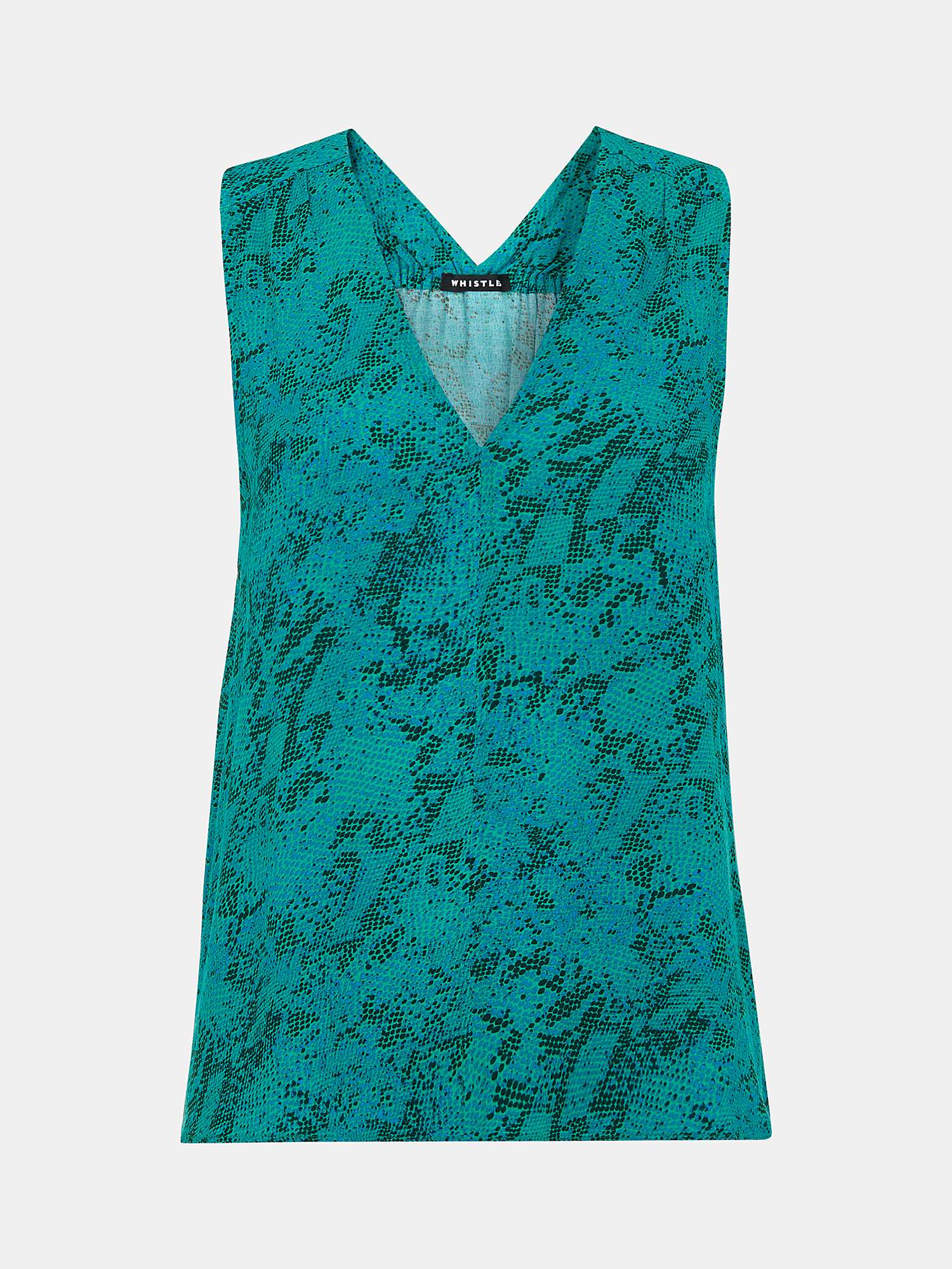 Buy Whistles Diagonal Snake Print Vest Top, Teal/Multi Online at johnlewis.com