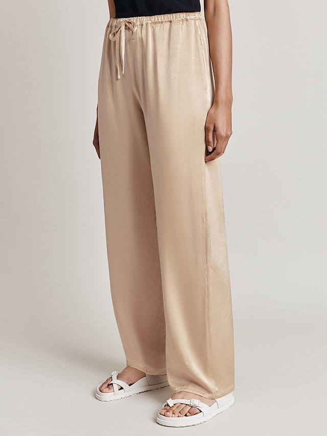 Ghost Imogen Satin Trousers, Stone