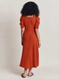 Ghost Penelope Tie Halter Neck Crepe Midi Dress, Burnt Orange