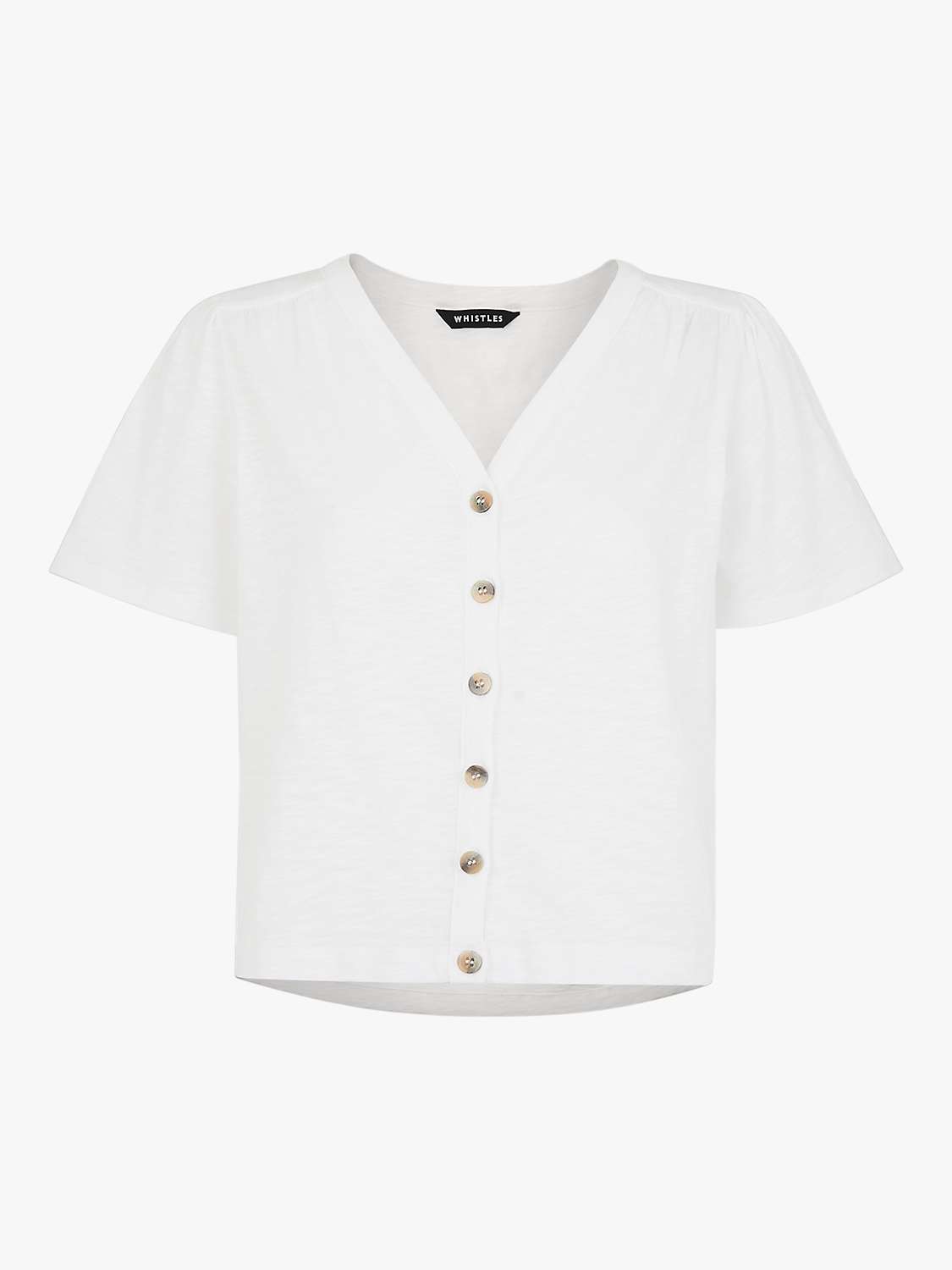 Buy Whistles Maeve V-Neck Button Front Top Online at johnlewis.com