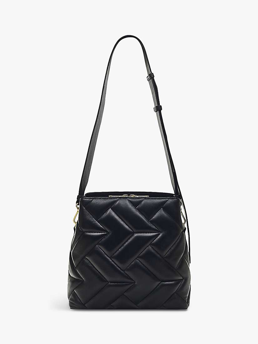 Radley Dukes Place Quilted Leather Cross Body Bag, Black at John Lewis ...