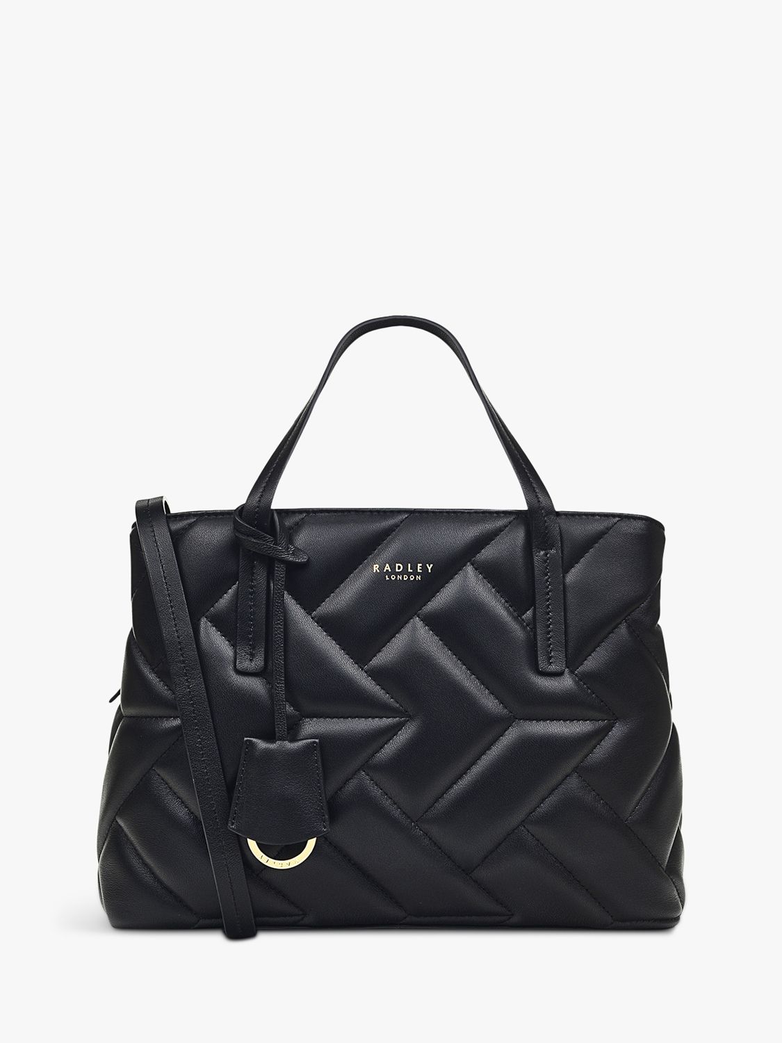 Radley Dukes Place Quilted Leather Medium Ziptop Grab Bag, Black at ...