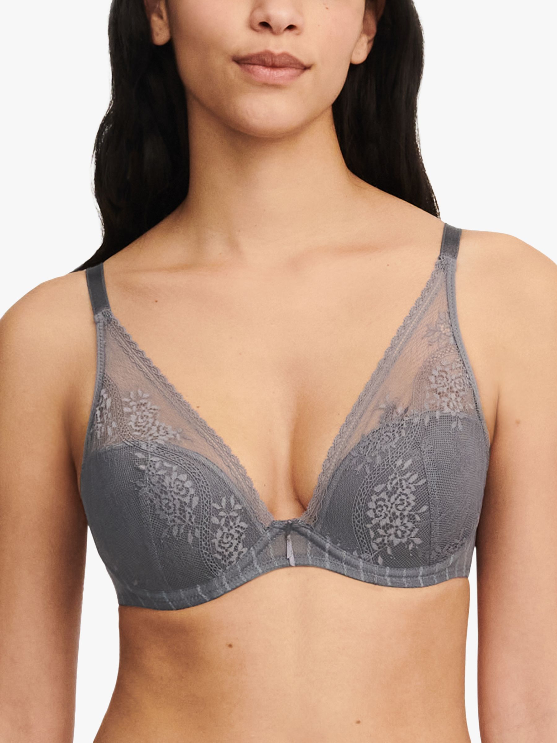 Passionata Maddie Floral Lace Half Cup Bra, White at John Lewis