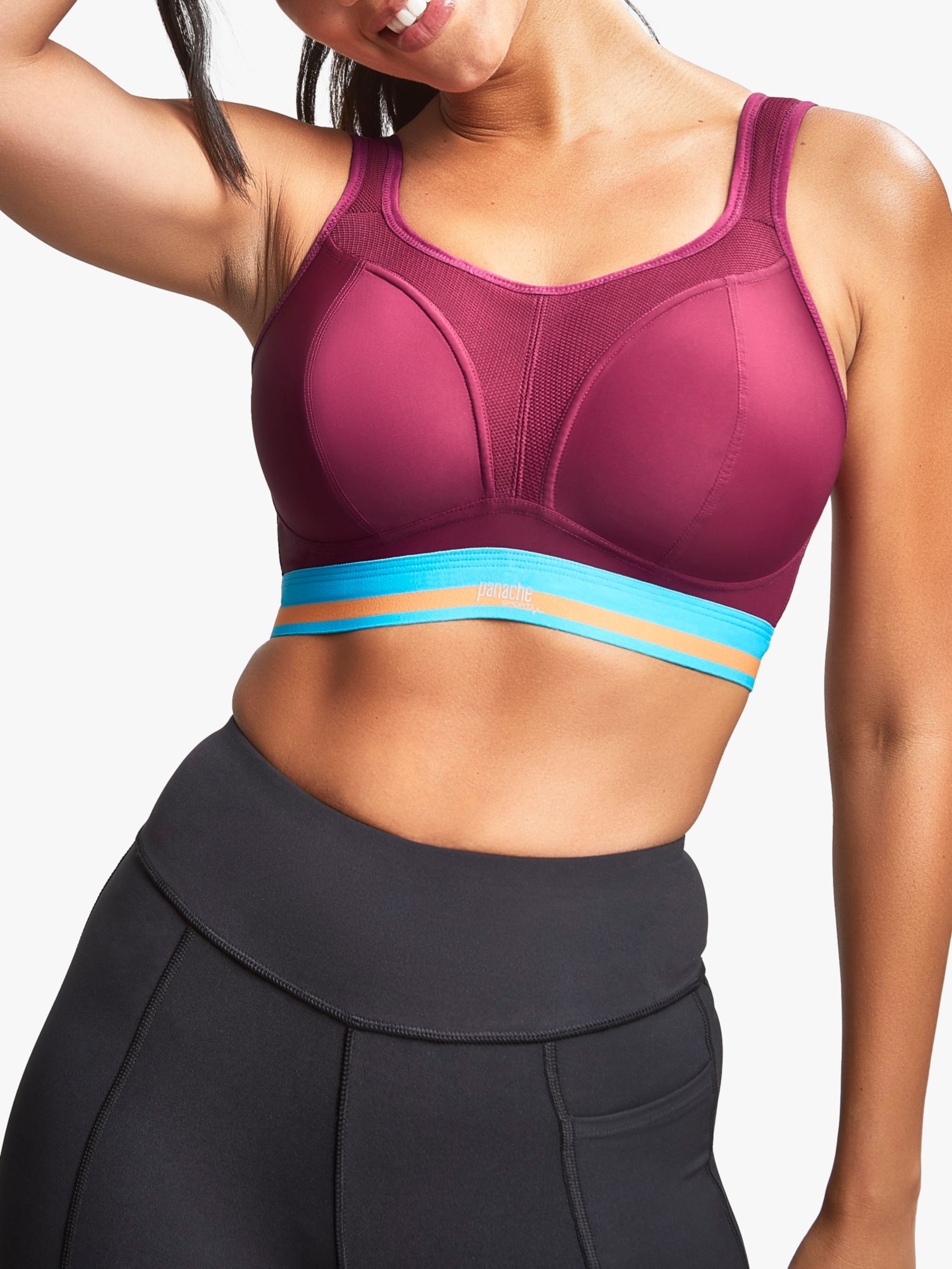 Panache Non-Wire Sports Bra (7341B)- Cranberry - Breakout Bras