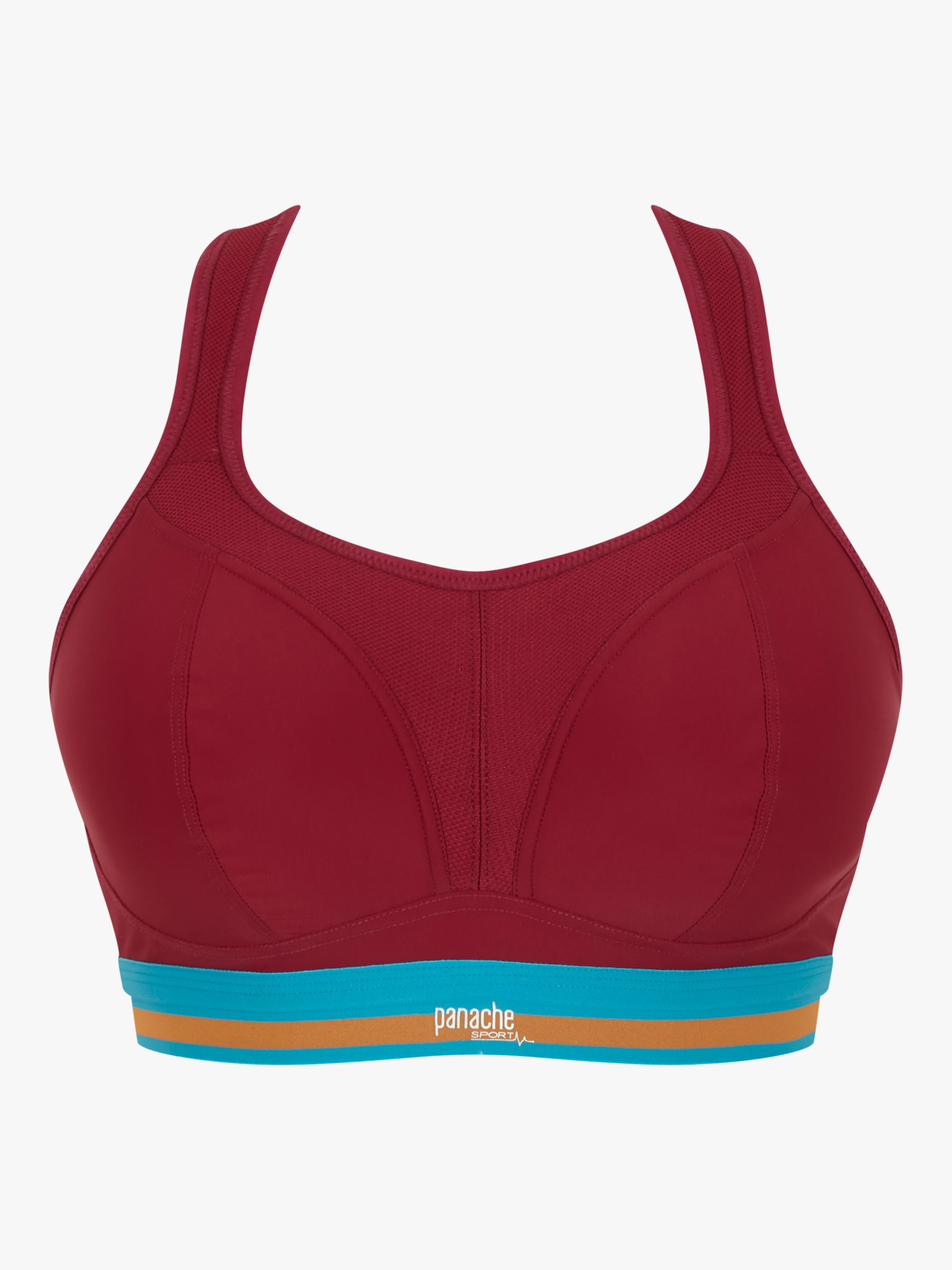 Panache Non Wired Sports Bra, Cranberry at John Lewis & Partners