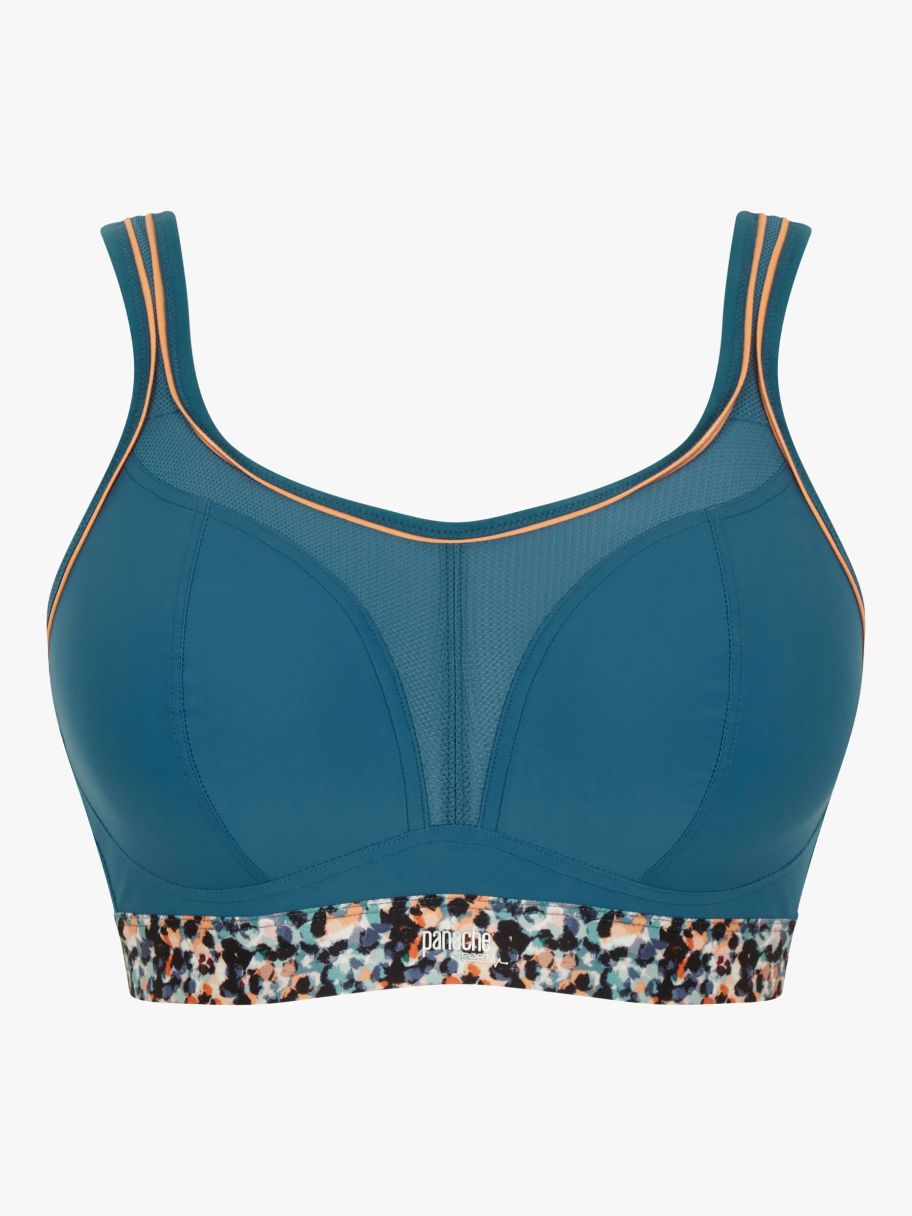 Panache Abstract Animal Print Non Wired Sports Bra, Blue/Multi at John  Lewis & Partners