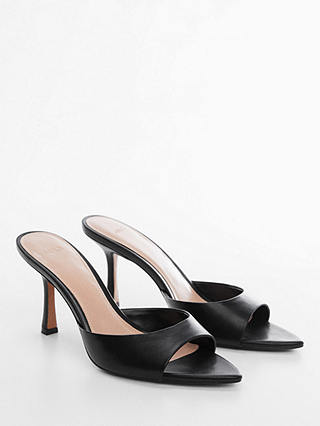 Mango Pepy Pointed Heeled Sandals, Black