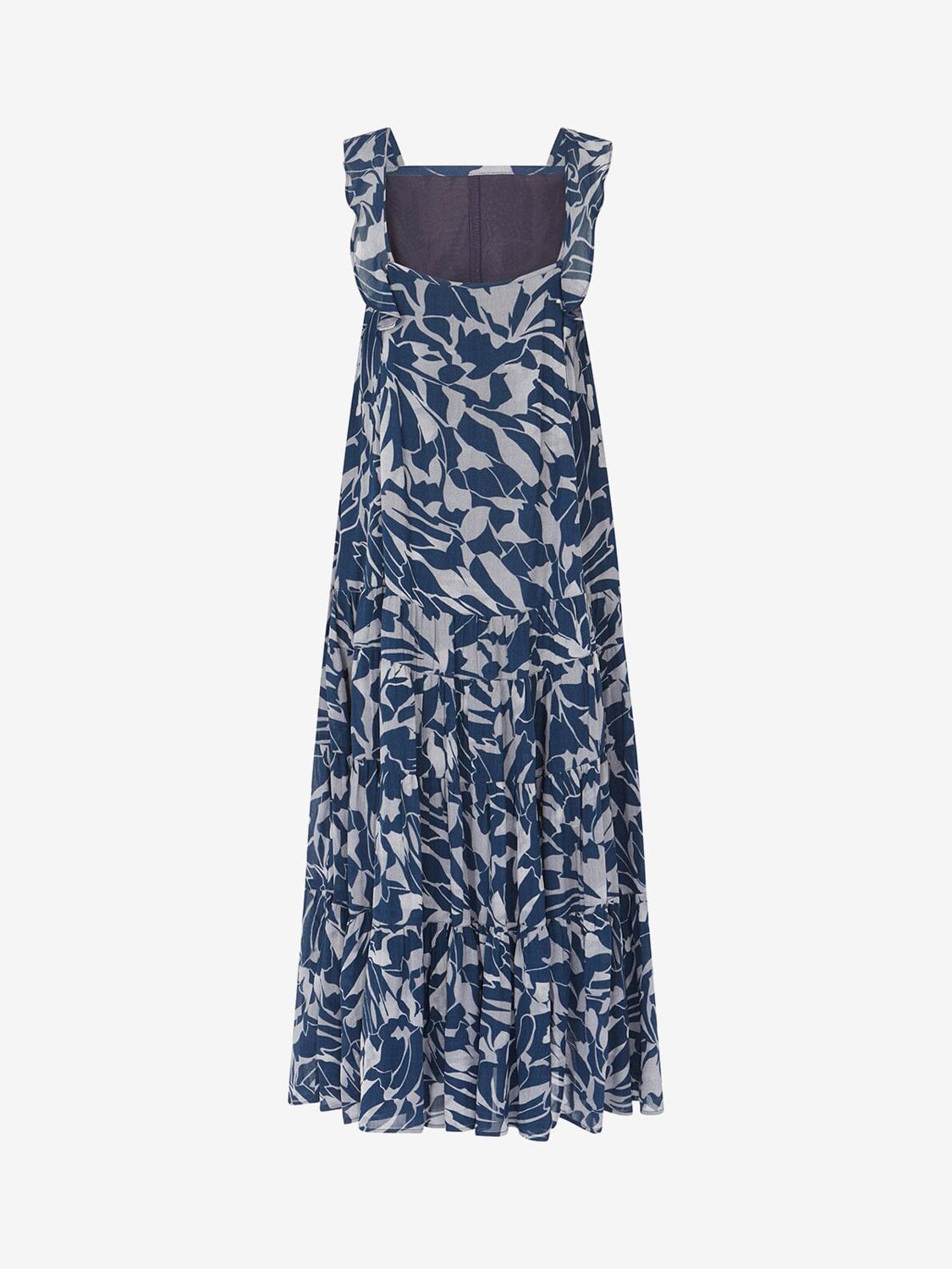 Mint Velvet Luna Leaf Print Maxi Dress, Blue/Multi at John Lewis & Partners