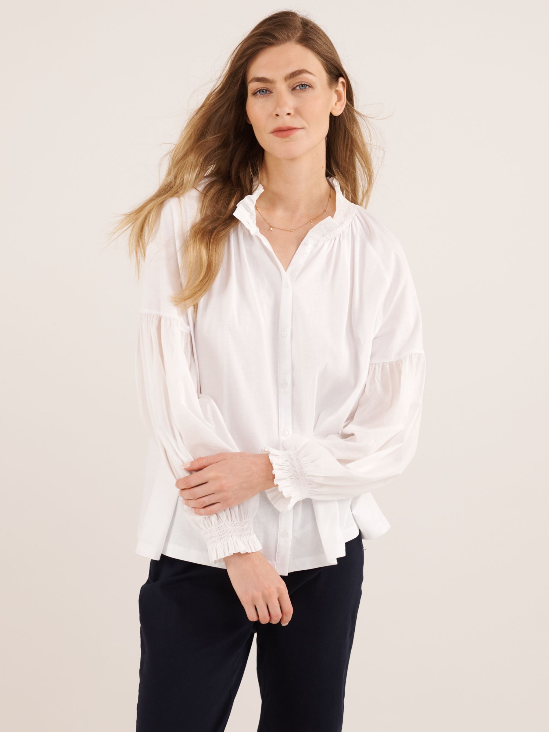 NRBY Esther Cotton Oversized Shirt, White, L