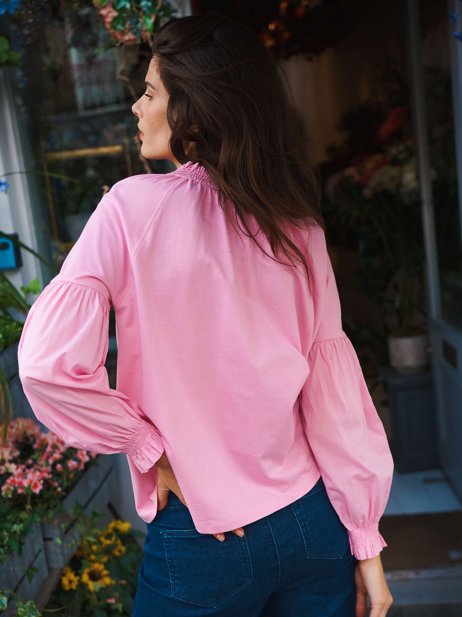 NRBY Esther Cotton Oversized Shirt, Pink Sorbet at John Lewis & Partners