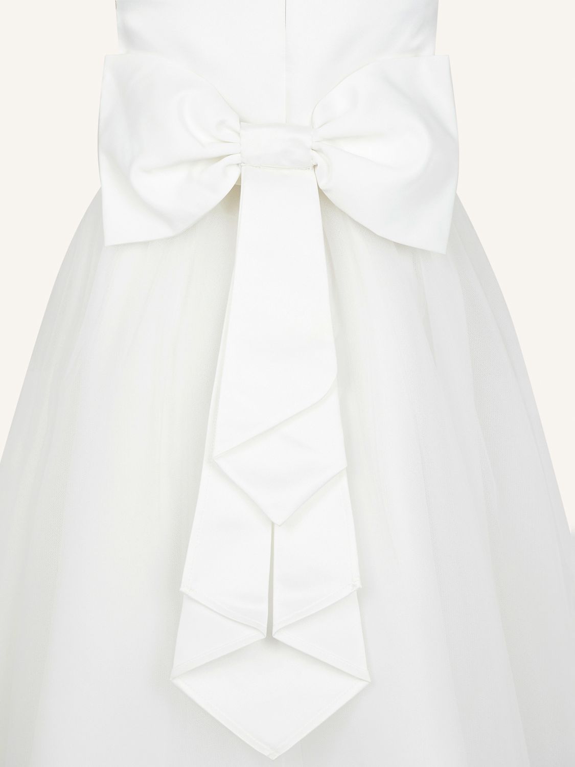 Monsoon Tulle Bridesmaid Dress, Ivory, 3 years