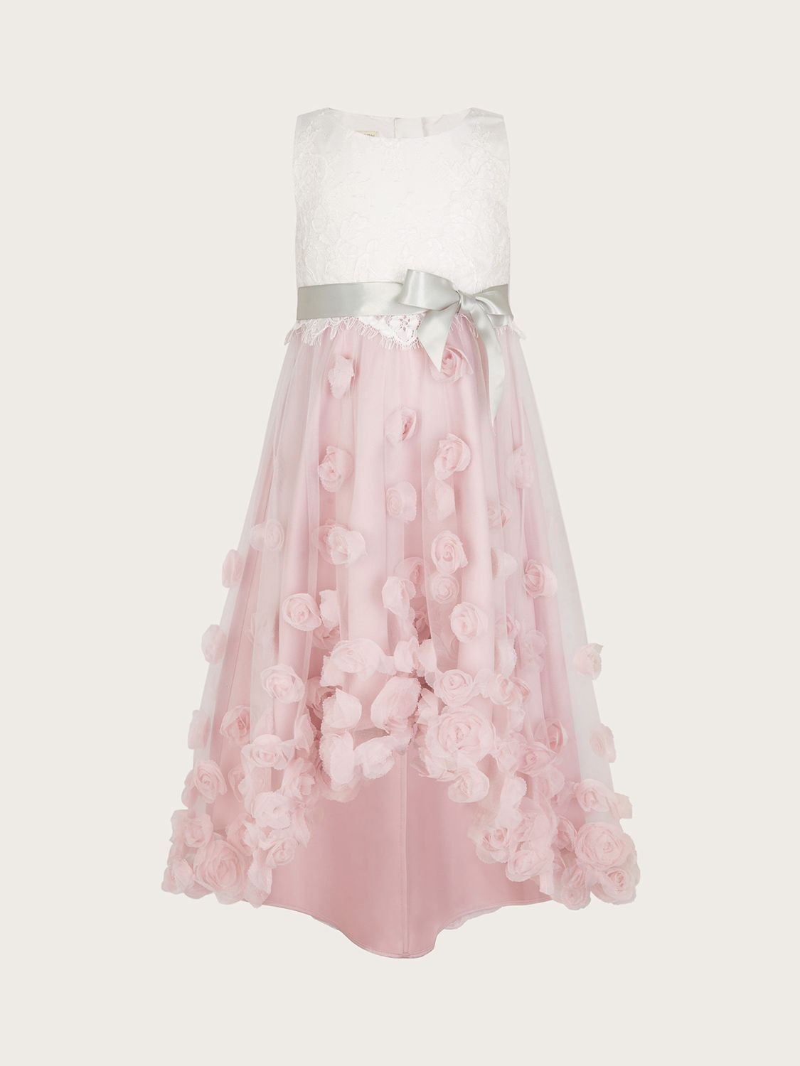 Monsoon Kids' Ianthe 3D Flower Party Dress, Pink, 12-13 years
