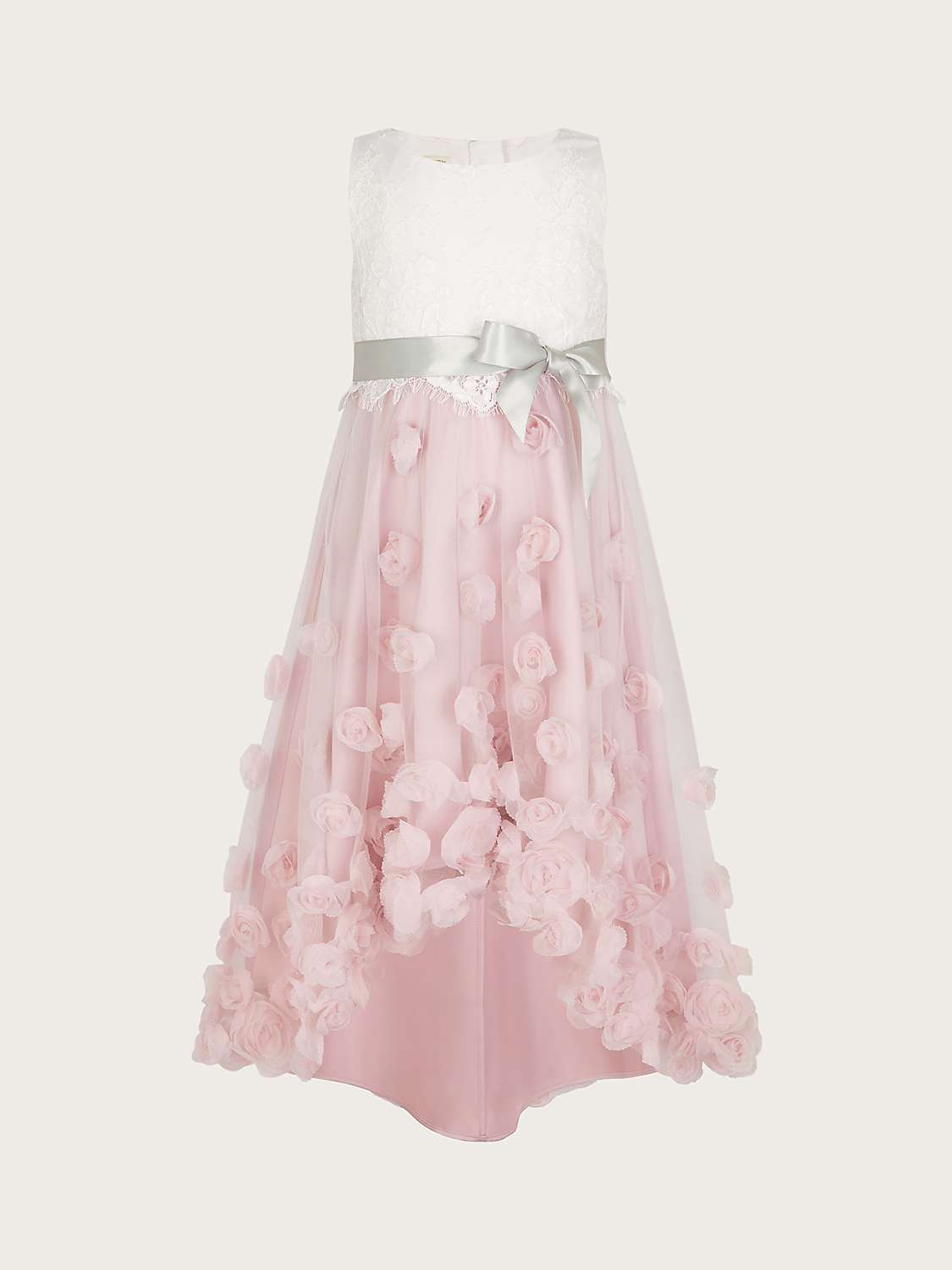 Buy Monsoon Kids' Ianthe 3D Flower Party Dress, Pink Online at johnlewis.com