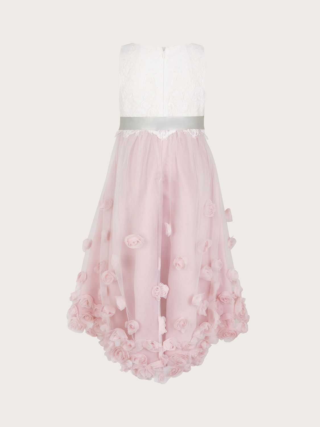 Monsoon Kids' Ianthe 3D Flower Party Dress, Pink at John Lewis & Partners
