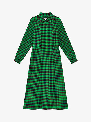 Brora Gingham Shirt Dress, Apple & Carbon