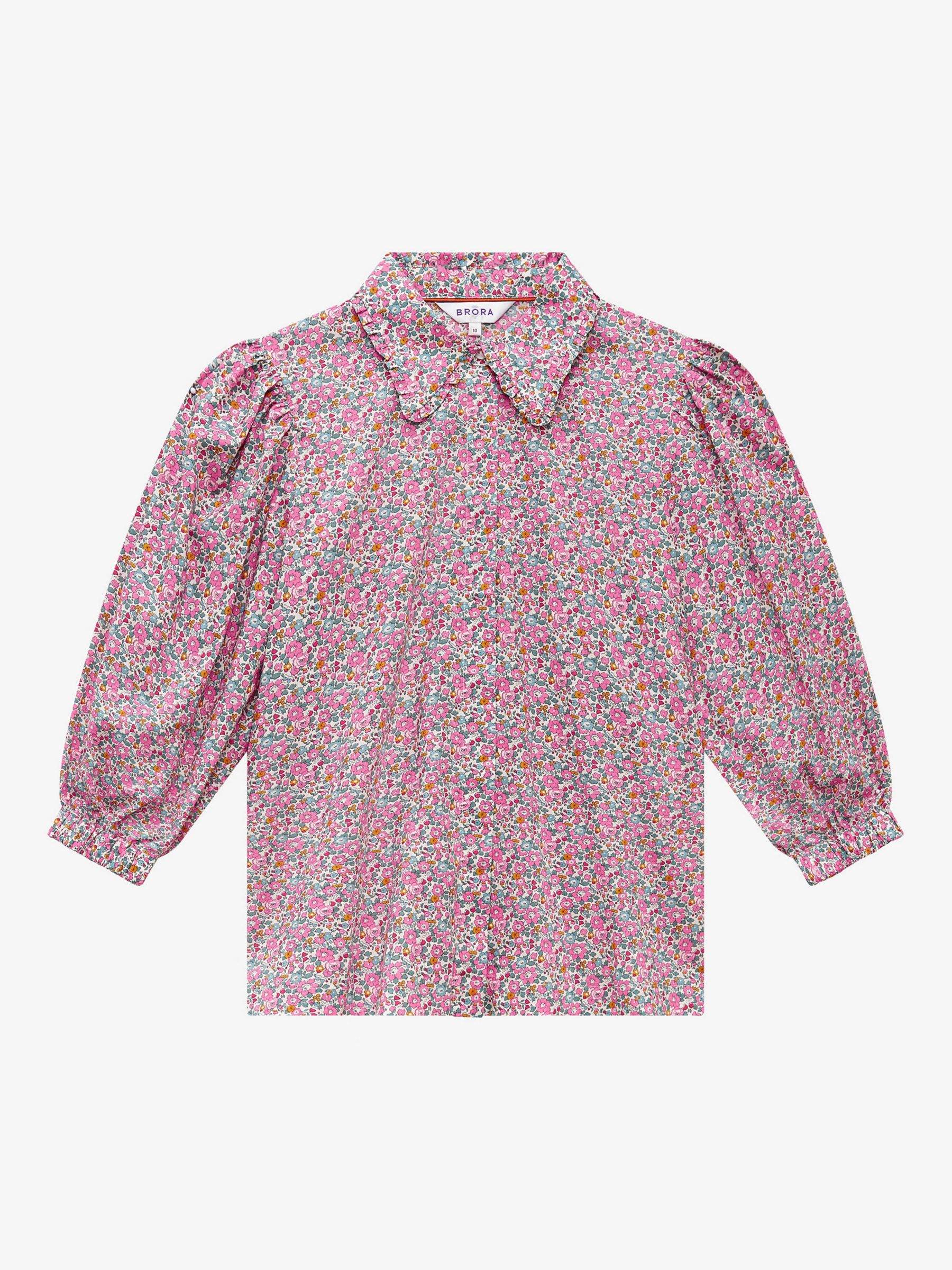 Brora Liberty Print Organic Cotton Blouse, Rose Bloom