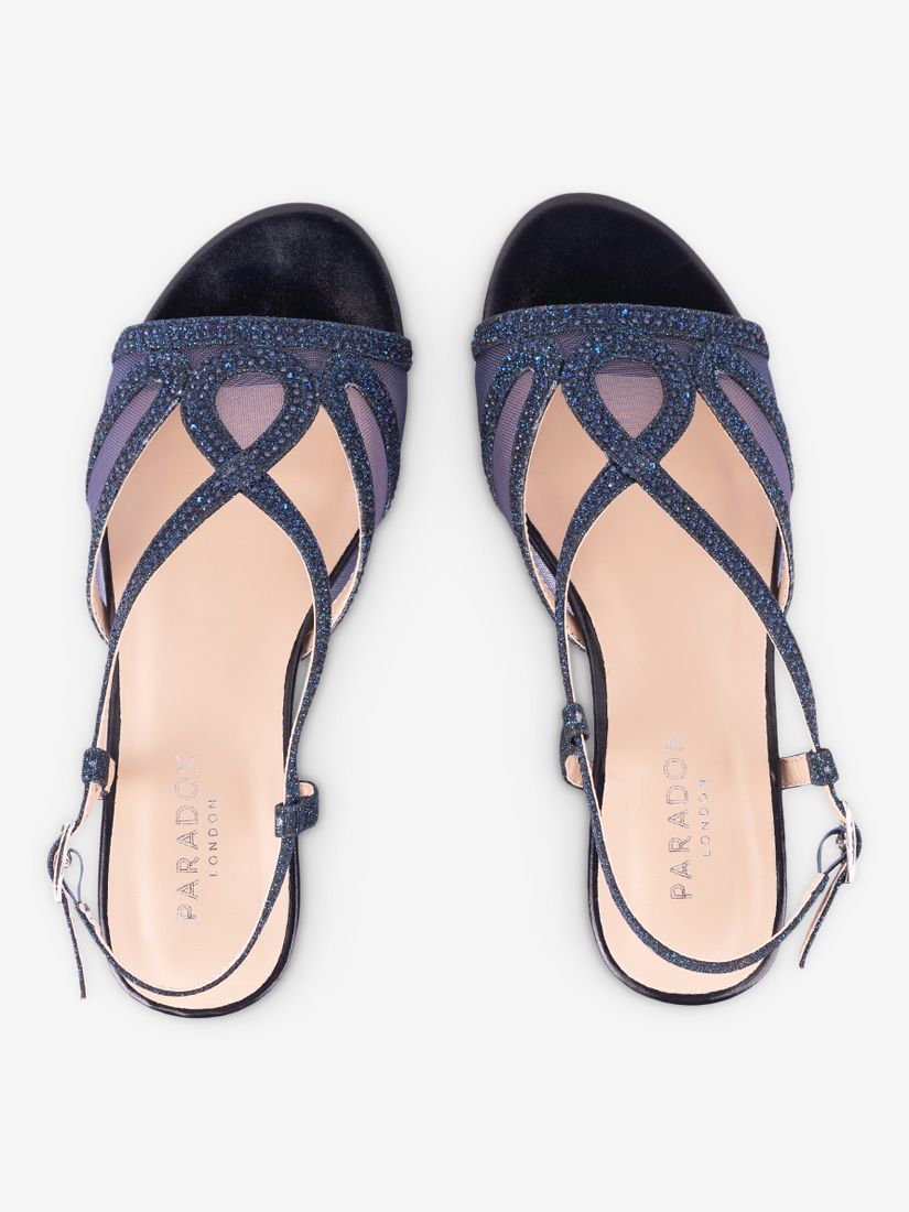 Buy Paradox London Justine Glitter Strappy Sandals, Navy Online at johnlewis.com