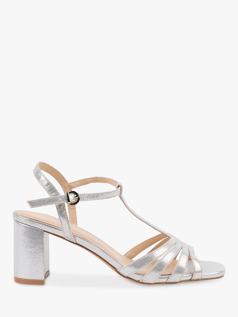 Paradox London Mercy Shimmer Cage Sandals, Silver at John Lewis & Partners