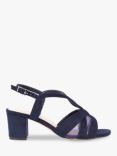 Paradox London Narelle Wide Fit Block Heel Sandals, Navy