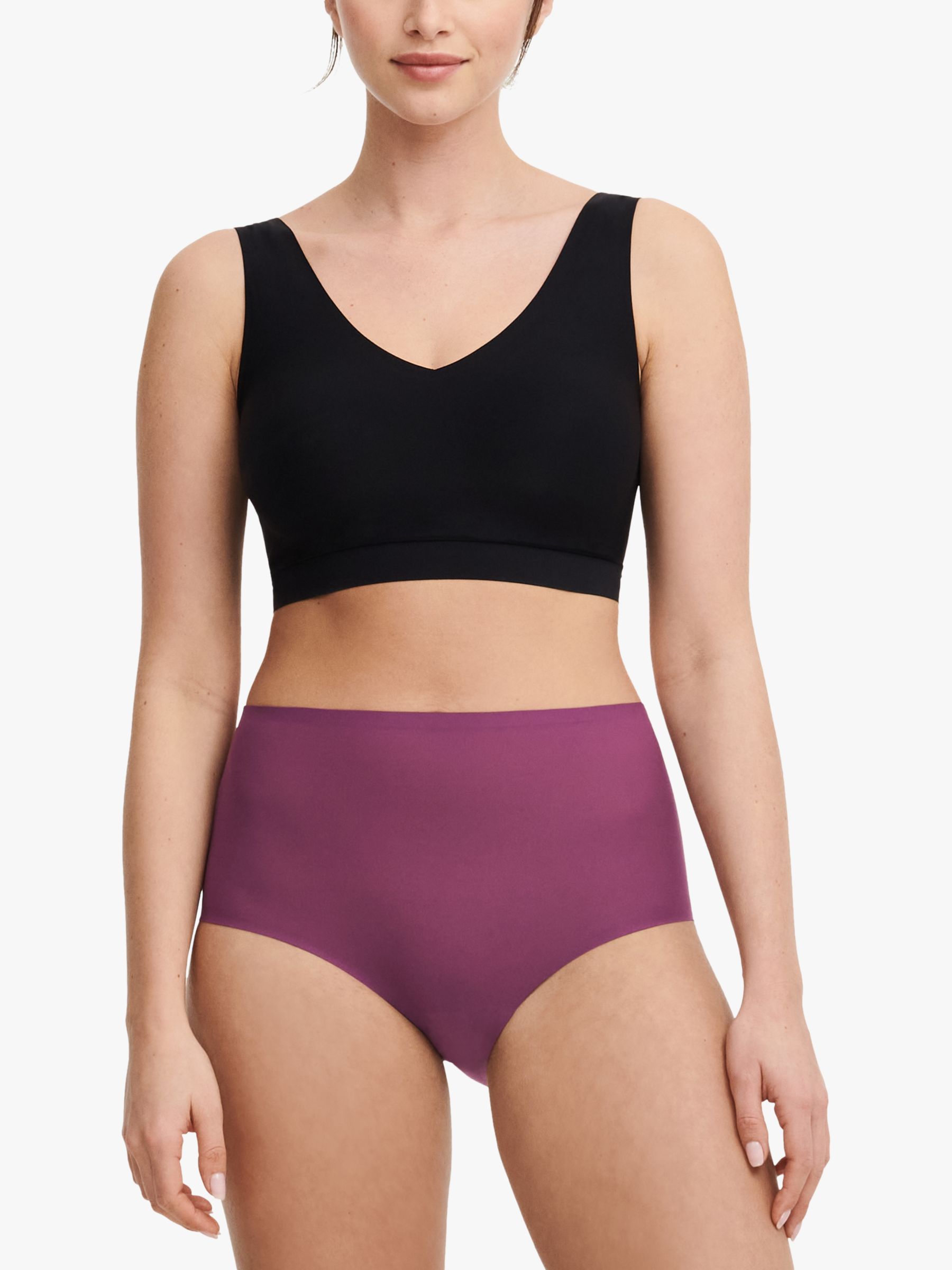 Chantelle Soft Stretch High Waisted Knickers, Tannin Purple, One Size