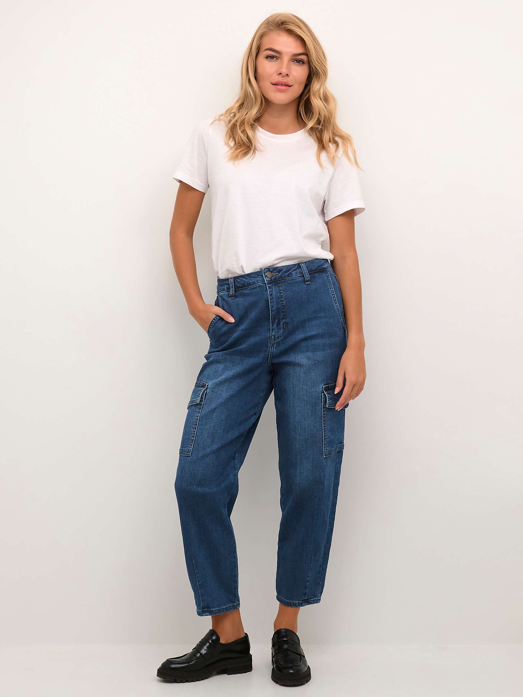 Buy KAFFE Sinem Crop Jeans, Medium Blue Denim Online at johnlewis.com