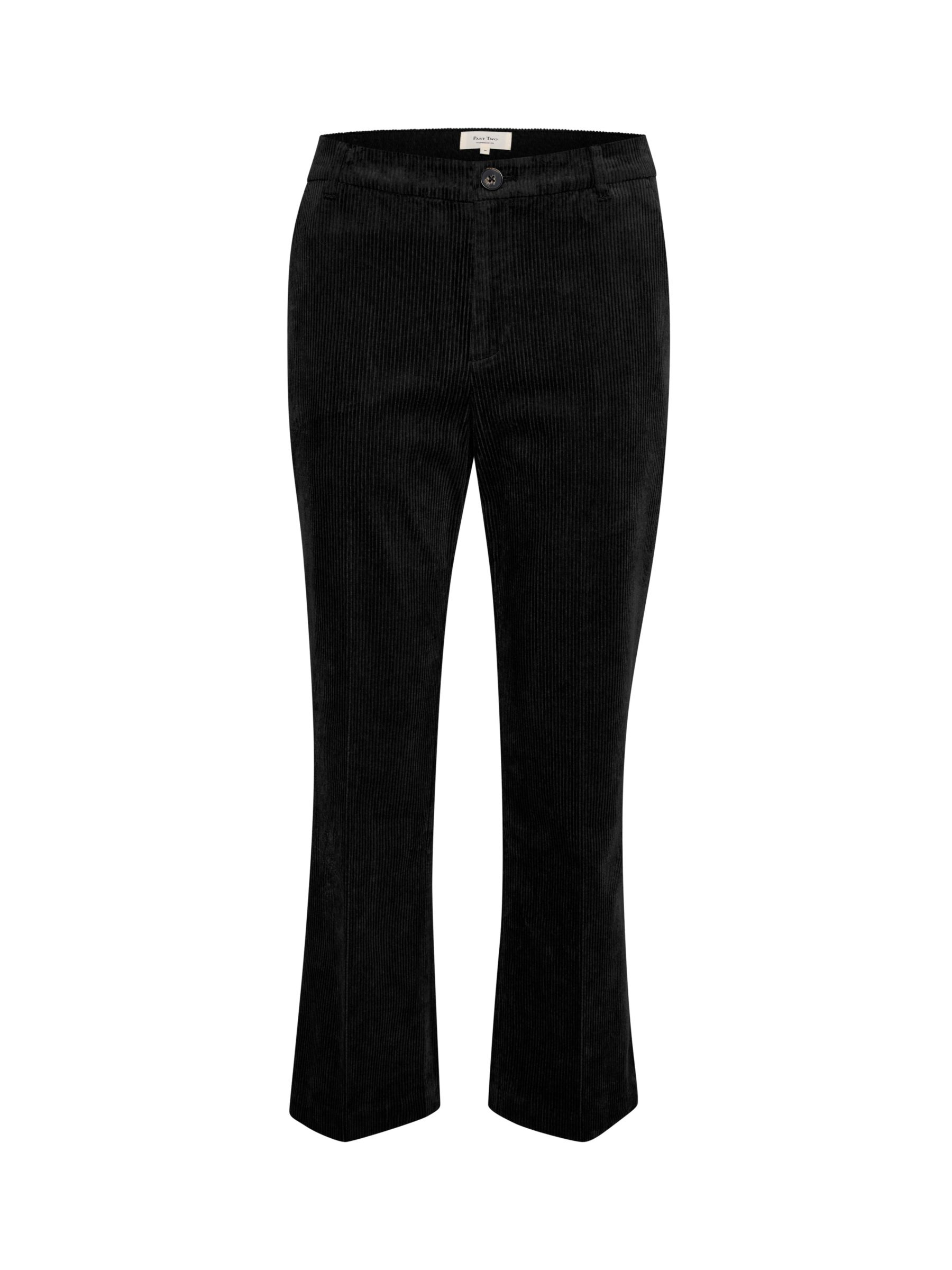 Part Two Misha Plain Corduroy Trousers, Black at John Lewis & Partners