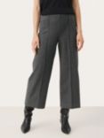 Part Two Ilisan Cropped Check Trousers, Medium Grey