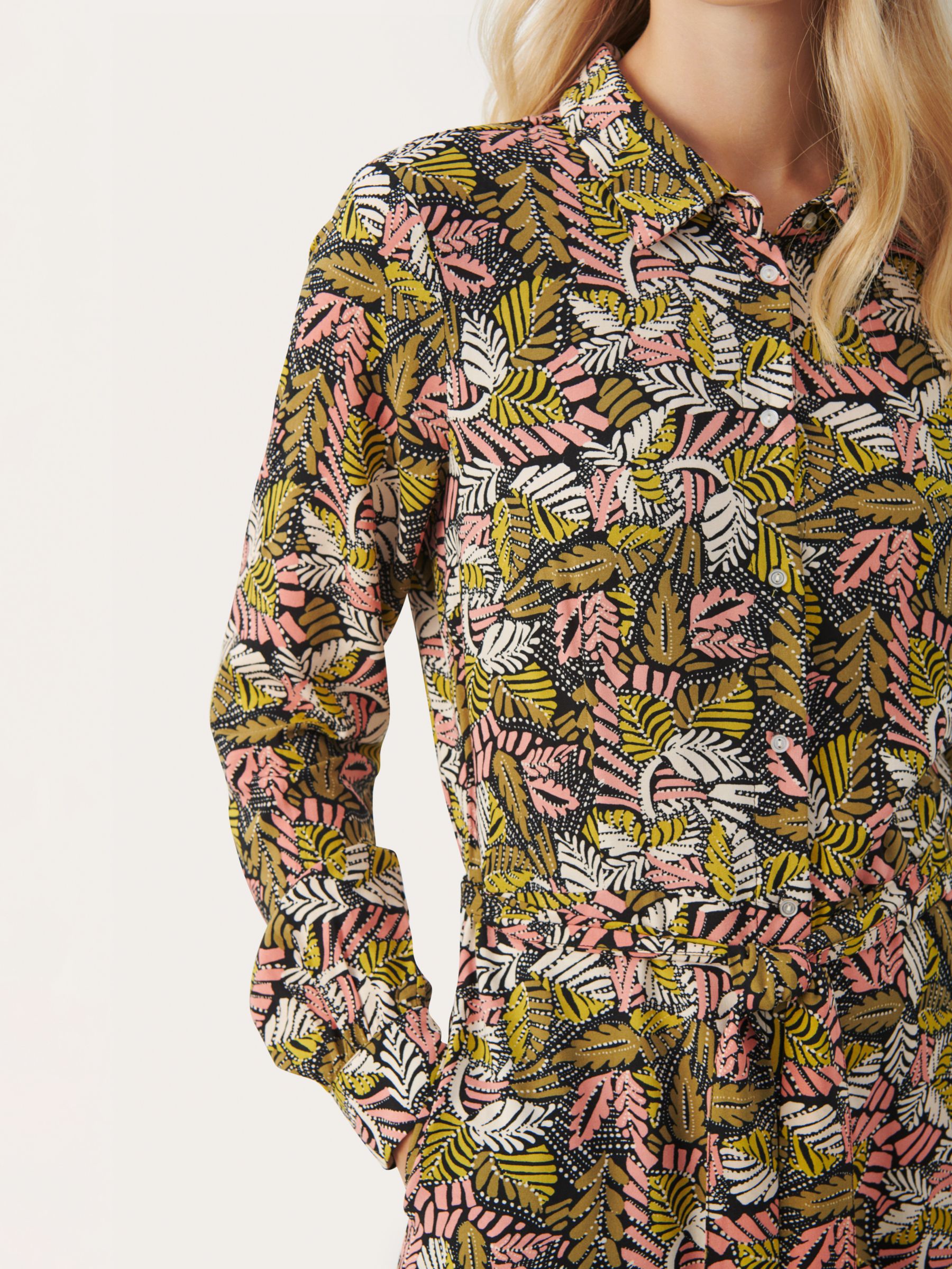 Part Two Shelby Crabapple Leaf Print Midi Shirt Dress, Multi, 8
