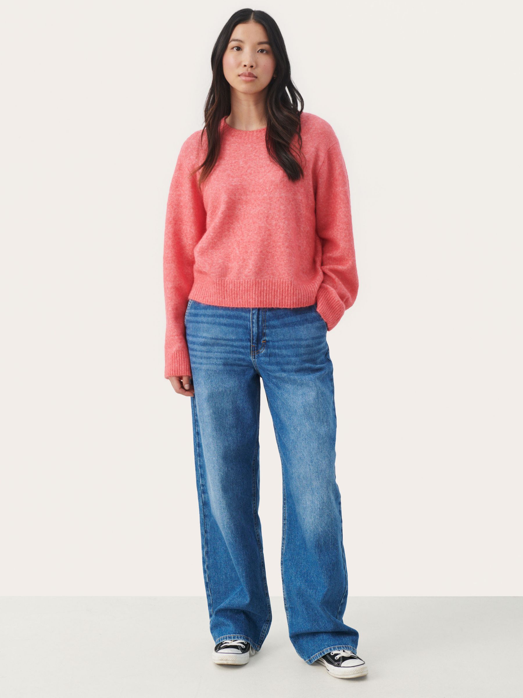 Part Two Cila Wool Blend Jumper, Calypso Coral at John Lewis & Partners