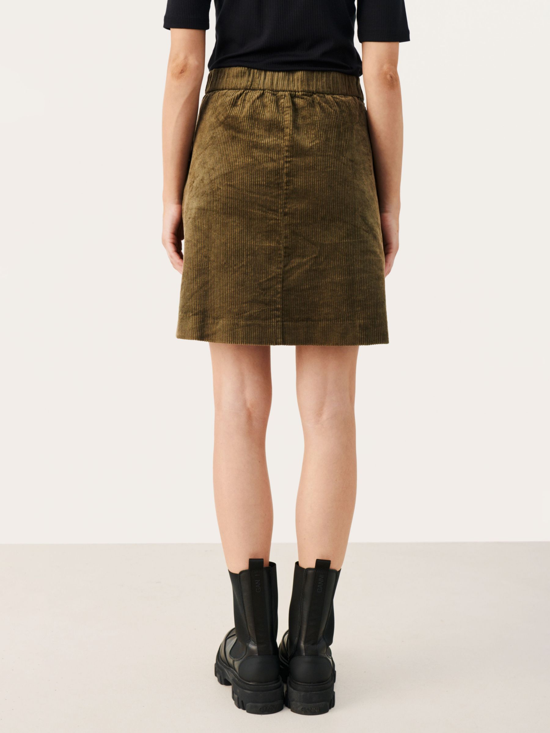 Part Two Lings Corduroy Mini Skirt, Capers at John Lewis & Partners