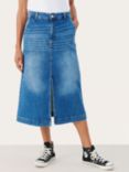 Part Two Calia Plain Denim Midi Skirt, Medium Blue