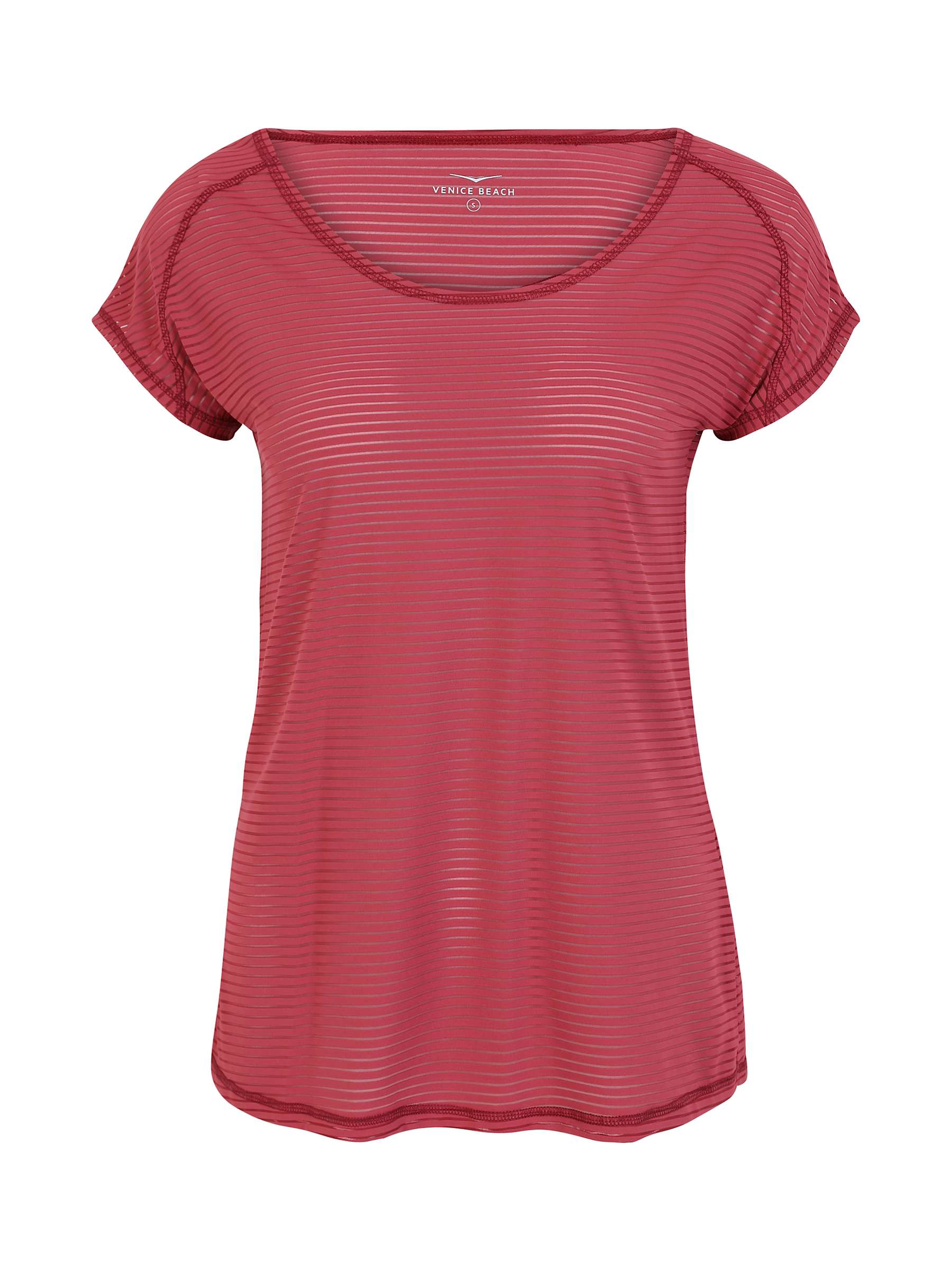 Buy Venice Beach Damaris Short Sleeve Gym Top, Deep Red Online at johnlewis.com