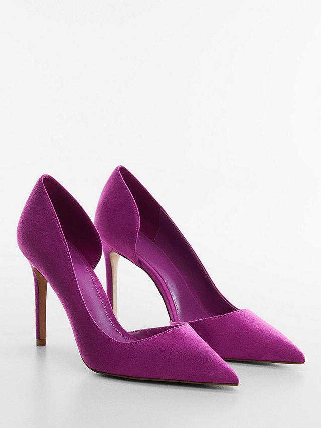 Mango Audreyn High Heel Court Shoes, Purple at John Lewis & Partners