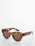 Mango Women's Jaira Oval Sunglasses, Havana/Brown