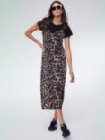 Baukjen Kat Leopard Print Slip Midi Dress, Brown, Brown