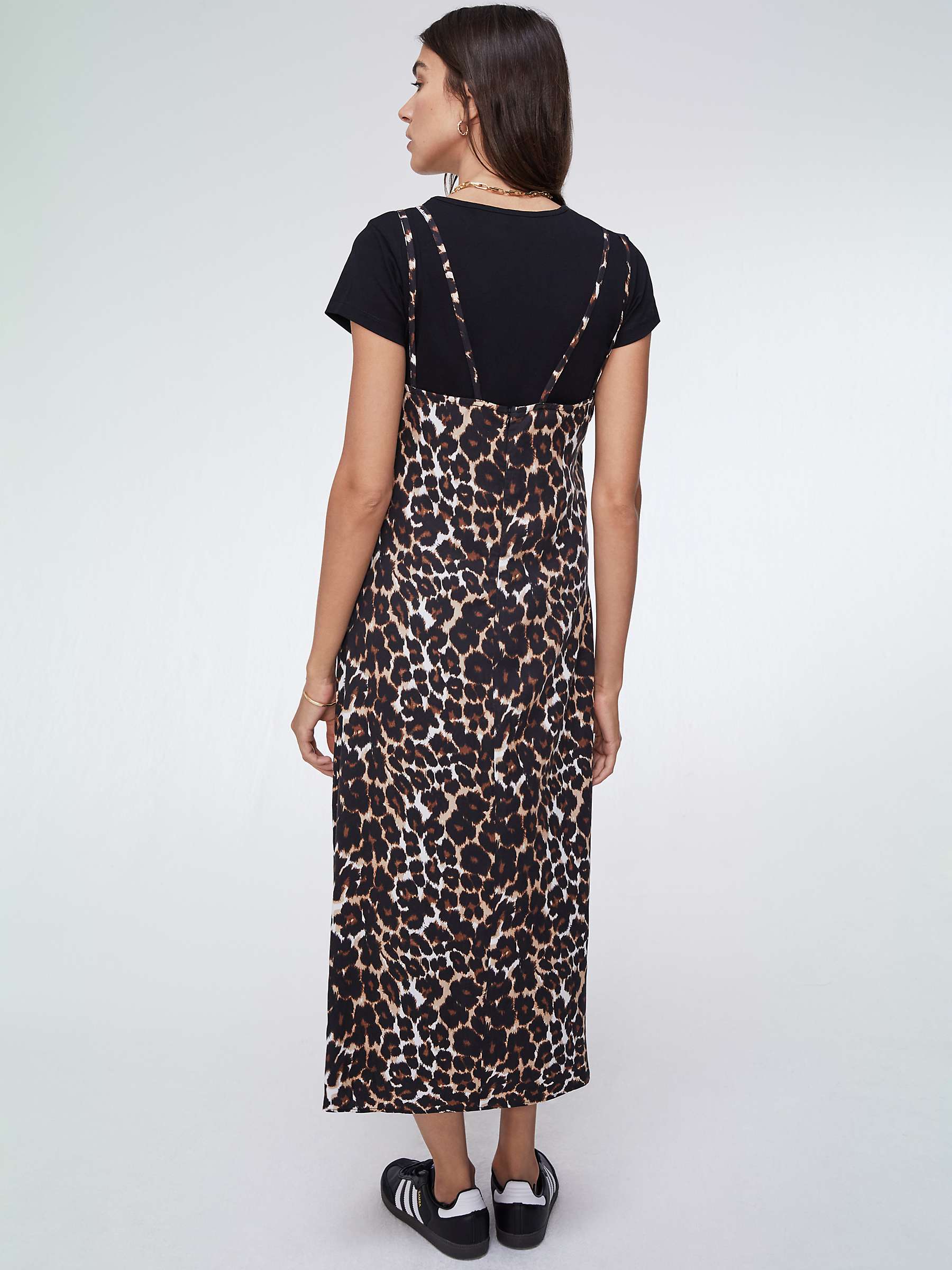Buy Baukjen Kat Leopard Print Slip Midi Dress, Brown Online at johnlewis.com