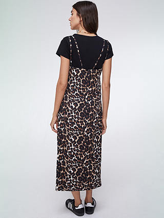 Baukjen Kat Leopard Print Slip Midi Dress, Brown