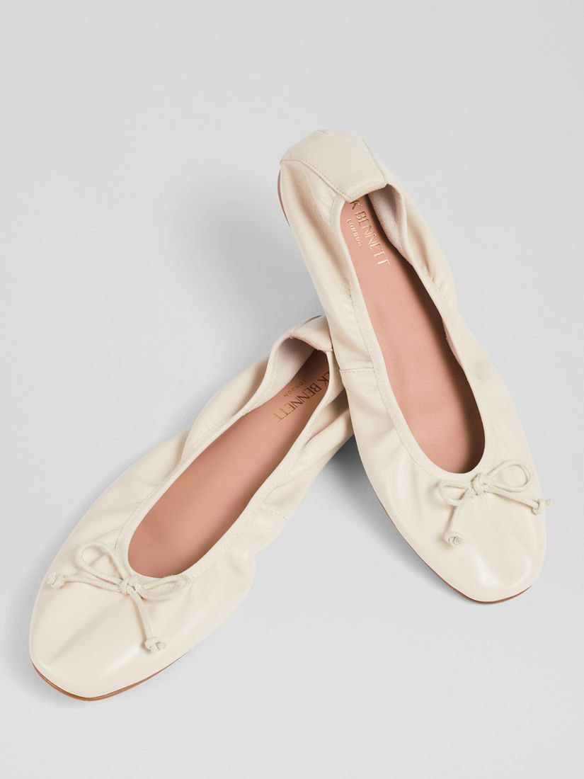 L.K.Bennett Trilly Leather Ballet Pumps Cream at John Lewis