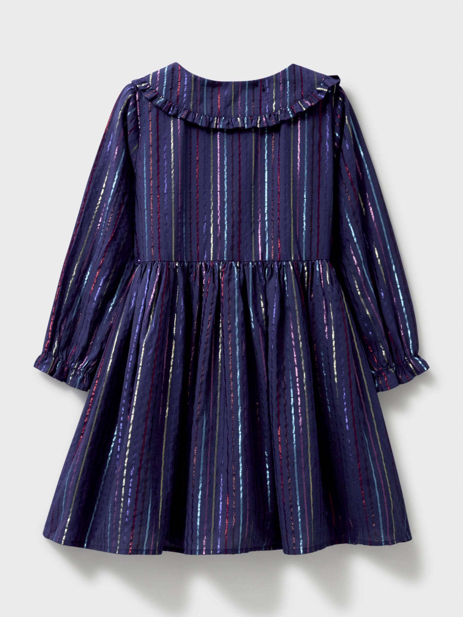 Buy Crew Clothing Kids' Metallic Stripe Dress, Dark Blue Online at johnlewis.com