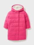 Crew Clothing Kids' Long Line Duvet Coat, Mid Pink, Mid Pink