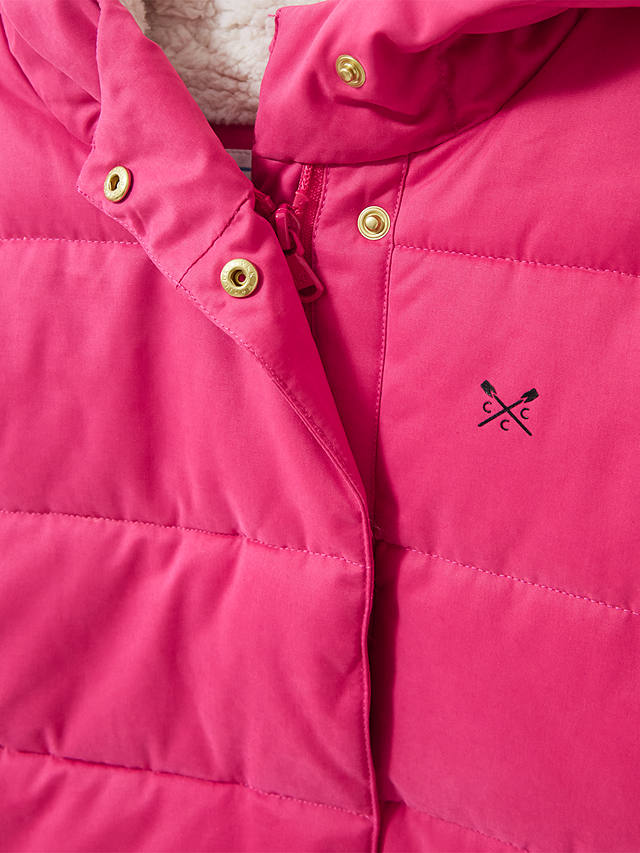 Crew Clothing Kids' Long Line Duvet Coat, Mid Pink
