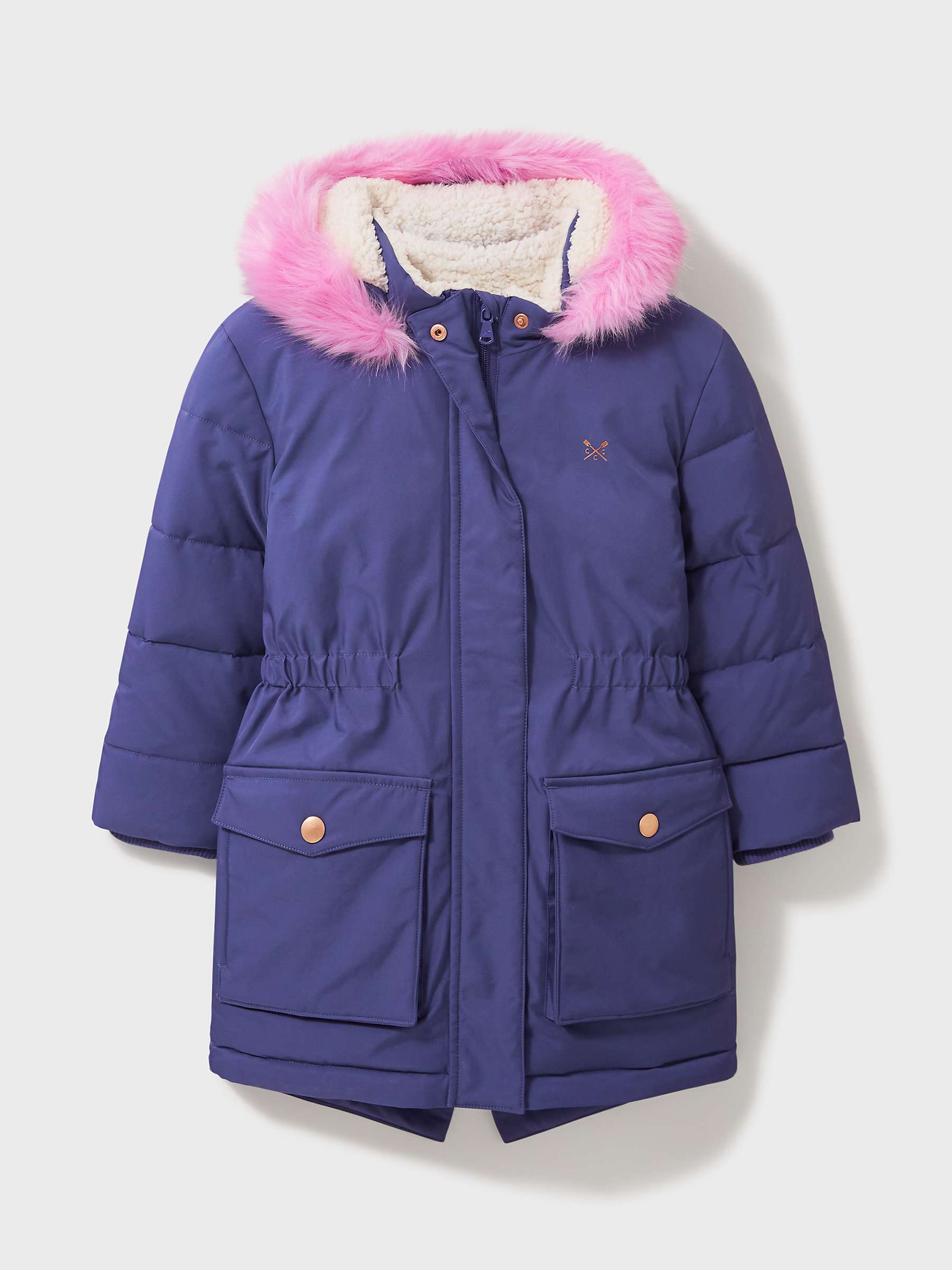 Buy Crew Clothing Kids' Padded Parka Coat, Navy Blue Online at johnlewis.com