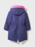 Crew Clothing Kids' Padded Parka Coat, Navy Blue, Navy Blue