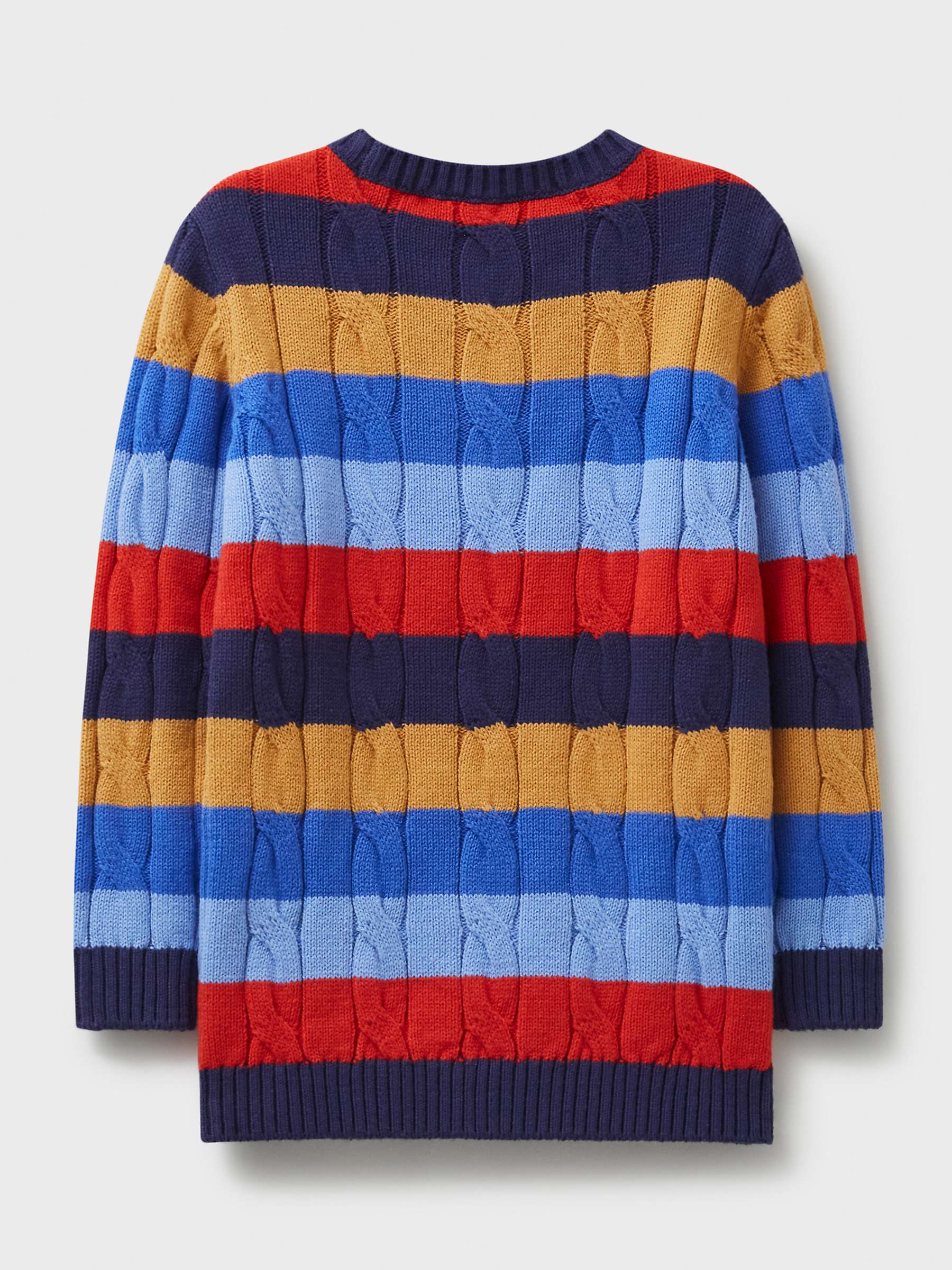 Buy Crew Clothing Kids' Stripe Cable Knit Jumper, Multi/Red Online at johnlewis.com