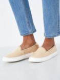Crew Clothing Asher Leather Slip On Trainers, Peach Pink