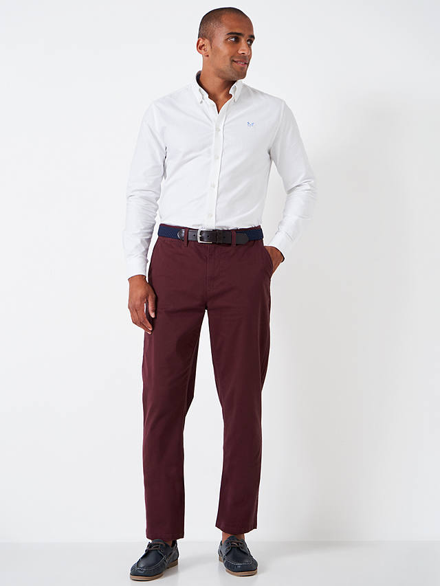 Crew Clothing Straight Fit Chinos, Red Wine